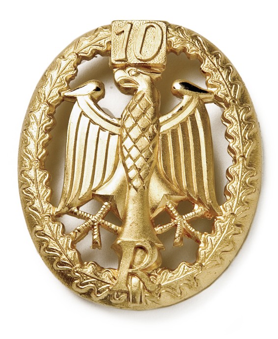 Bundeswehr Leistungsabzeichen gold auf blaugrau mit 20 Handgestickt 1Stück d333